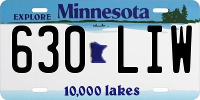 MN license plate 630LIW