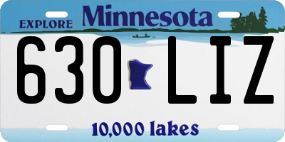 MN license plate 630LIZ