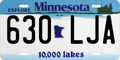 MN license plate 630LJA