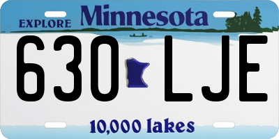MN license plate 630LJE