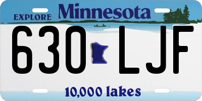 MN license plate 630LJF