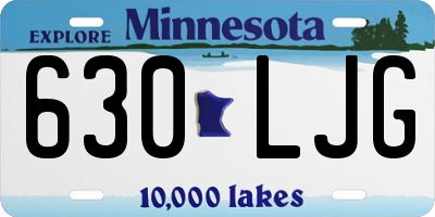MN license plate 630LJG
