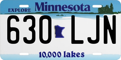 MN license plate 630LJN