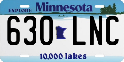 MN license plate 630LNC