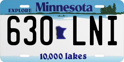 MN license plate 630LNI