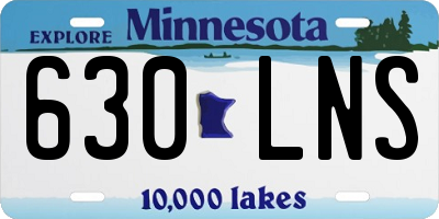 MN license plate 630LNS