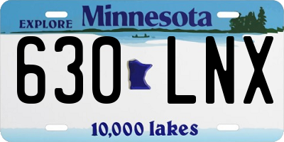 MN license plate 630LNX