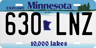 MN license plate 630LNZ
