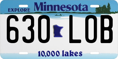 MN license plate 630LOB