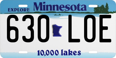 MN license plate 630LOE