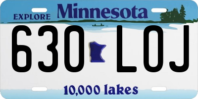 MN license plate 630LOJ