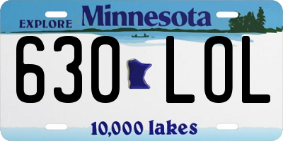 MN license plate 630LOL