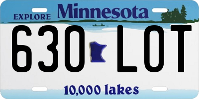 MN license plate 630LOT