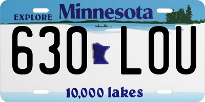 MN license plate 630LOU