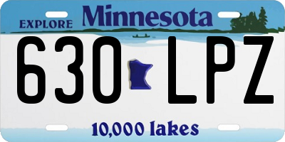 MN license plate 630LPZ