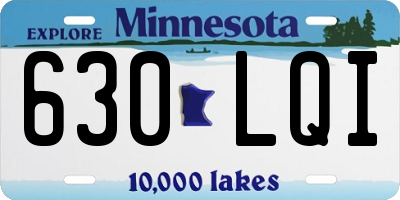 MN license plate 630LQI
