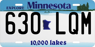 MN license plate 630LQM