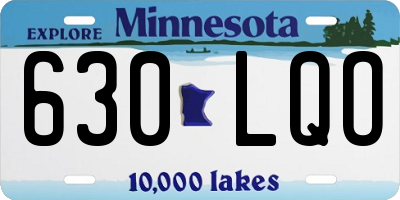 MN license plate 630LQO