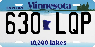 MN license plate 630LQP