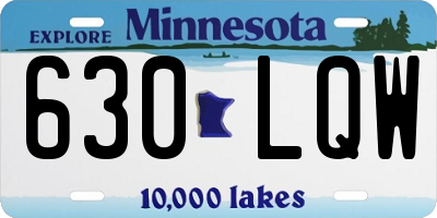 MN license plate 630LQW