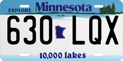 MN license plate 630LQX