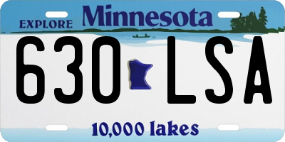 MN license plate 630LSA