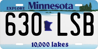 MN license plate 630LSB