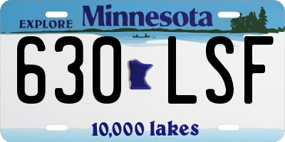 MN license plate 630LSF
