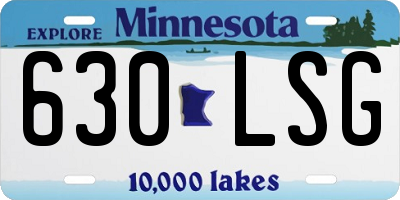 MN license plate 630LSG