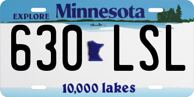 MN license plate 630LSL