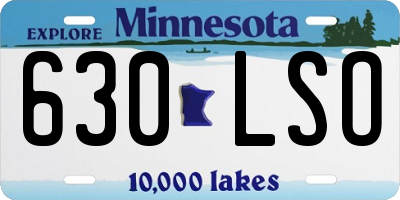 MN license plate 630LSO