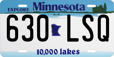 MN license plate 630LSQ