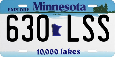 MN license plate 630LSS