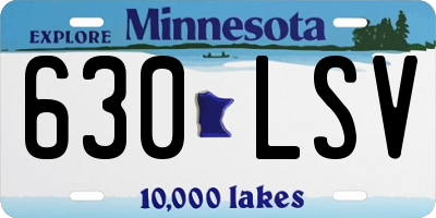 MN license plate 630LSV