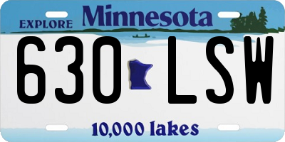 MN license plate 630LSW