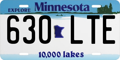 MN license plate 630LTE