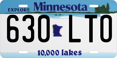 MN license plate 630LTO