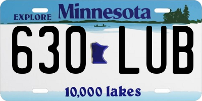 MN license plate 630LUB