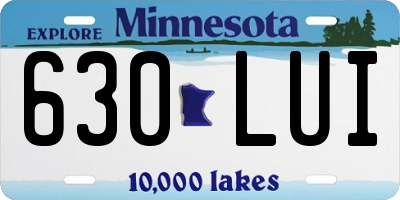 MN license plate 630LUI