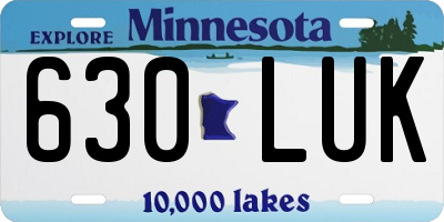 MN license plate 630LUK