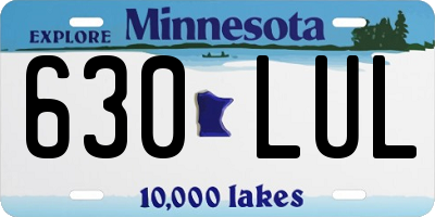 MN license plate 630LUL