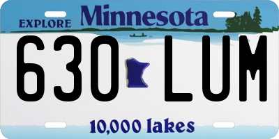 MN license plate 630LUM
