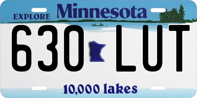 MN license plate 630LUT