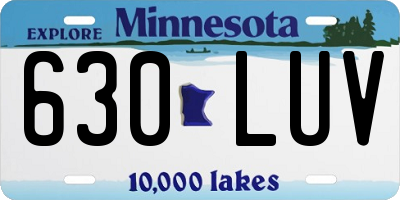 MN license plate 630LUV