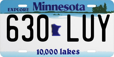 MN license plate 630LUY