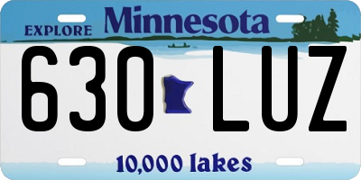 MN license plate 630LUZ