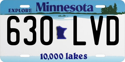 MN license plate 630LVD