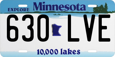 MN license plate 630LVE