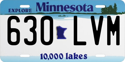 MN license plate 630LVM