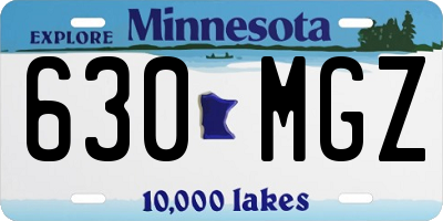 MN license plate 630MGZ